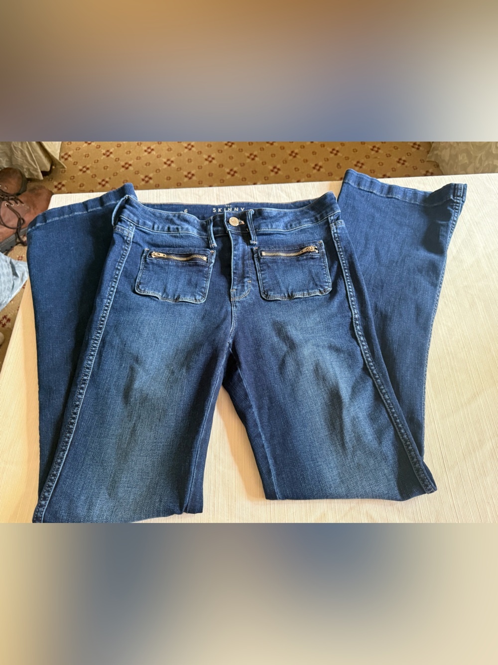 White House Black Market Dark Blue Flare Jeans
